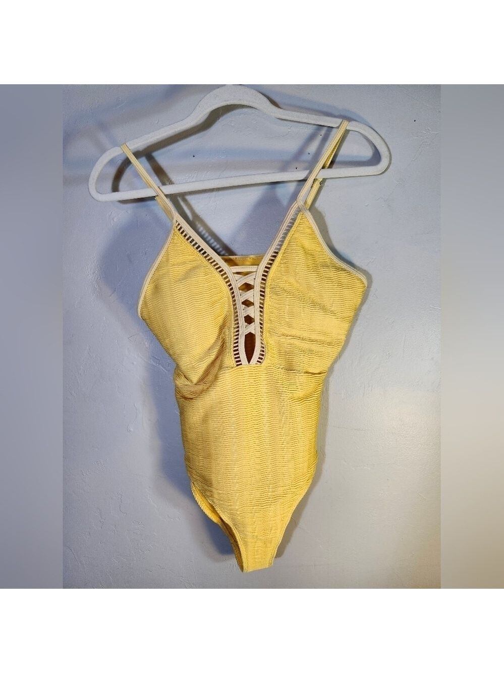 Nicole Miller Yellow One Piece Swimsuit Sz 10